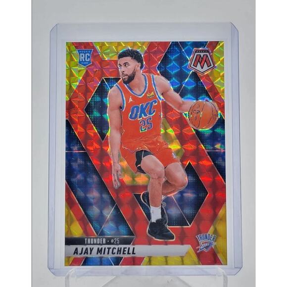 AJAY MITCHELL 2024-25 MOSAIC ROOKIE CHOICE RED YELLOW THUNDER RC /75 - Picture 1 of 2